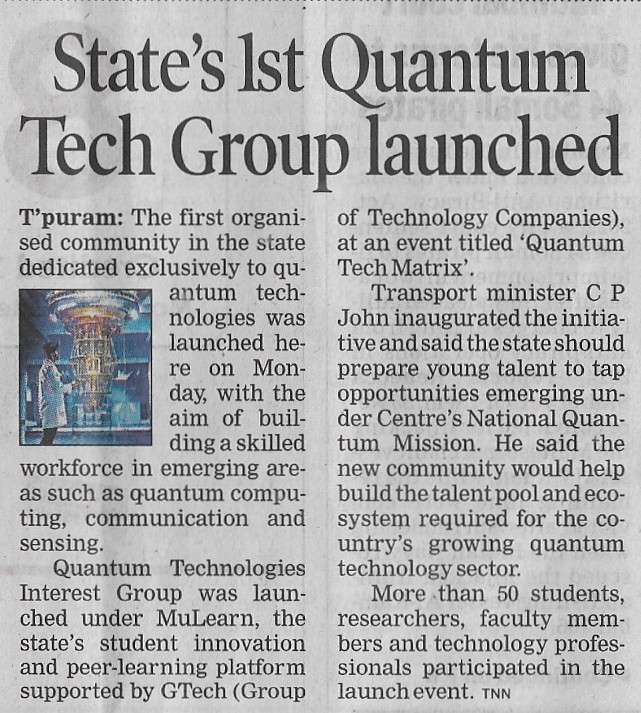 Press clipping — Times Of India